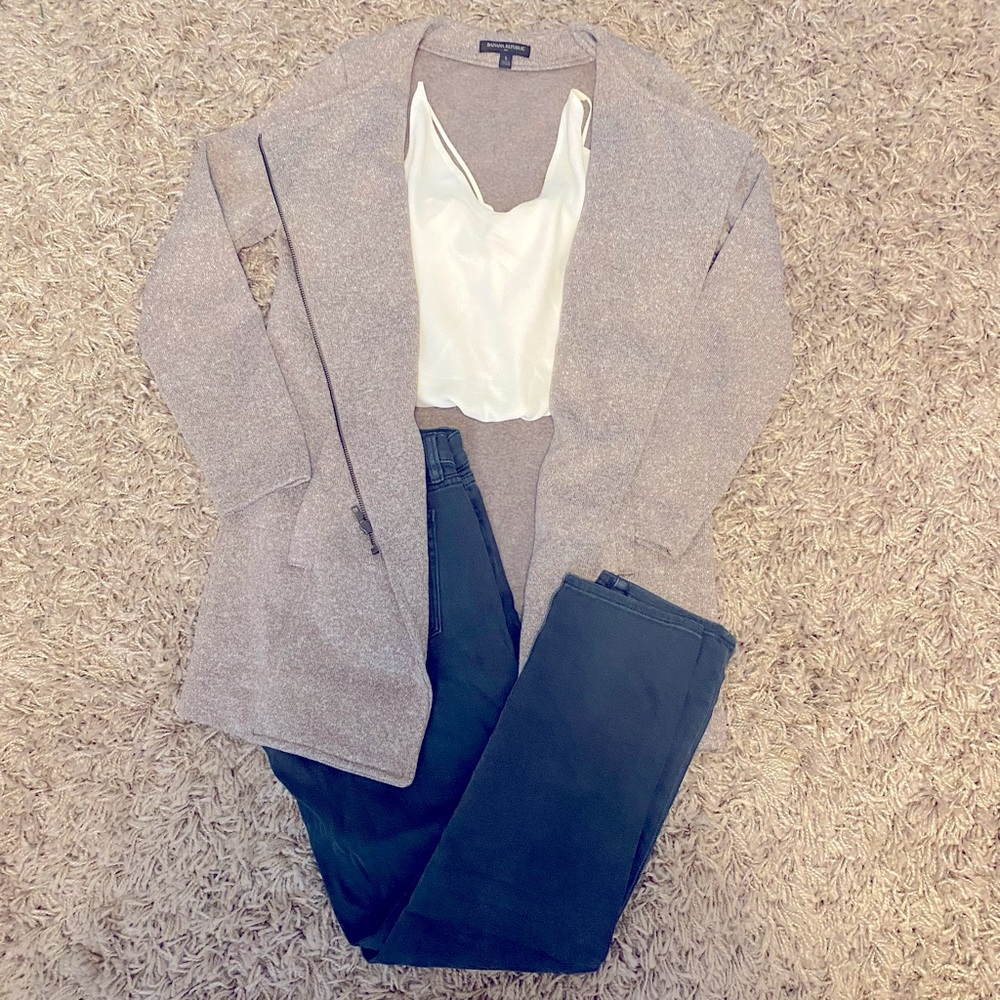 Banana Republic - Long Length Zip-up Cardigan